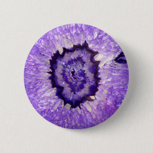 Badge Rond 5 Cm Géode d'agate violet tombé