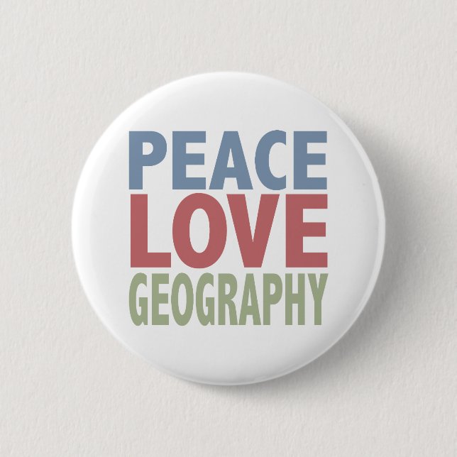 Badge Rond 5 Cm Géographie d'amour de paix (Devant)