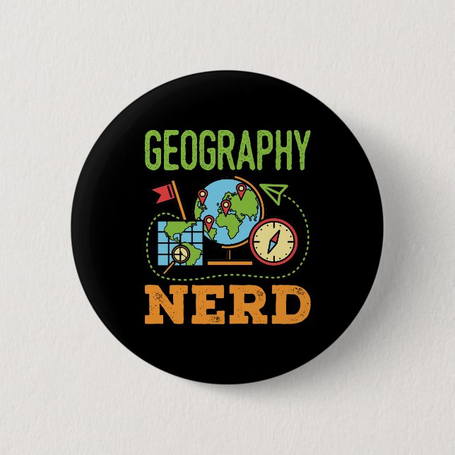Badge Rond 5 Cm Géographie Nerd (Devant)