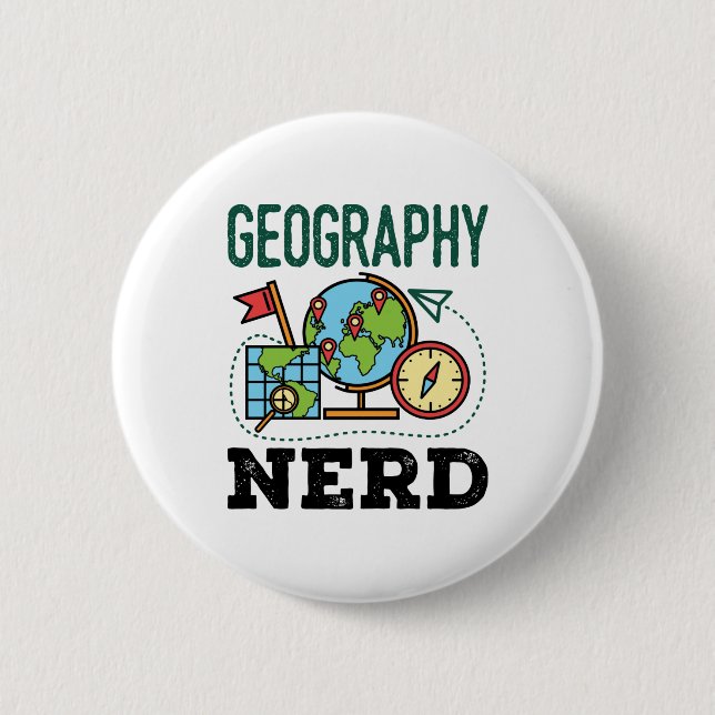 Badge Rond 5 Cm Géographie Nerd (Devant)