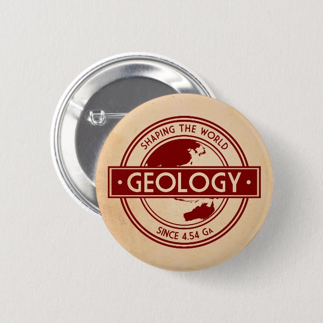 Badge Rond 5 Cm Géologie - Façonner le Logo Mondial (Asie/Australi (Devant & derrière)