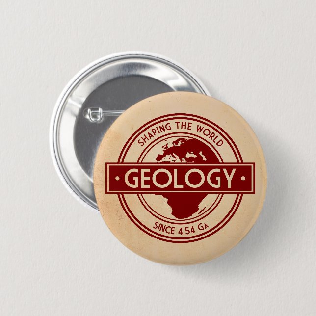 Badge Rond 5 Cm Géologie - Façonner le Logo Mondial (Europe) (Devant & derrière)