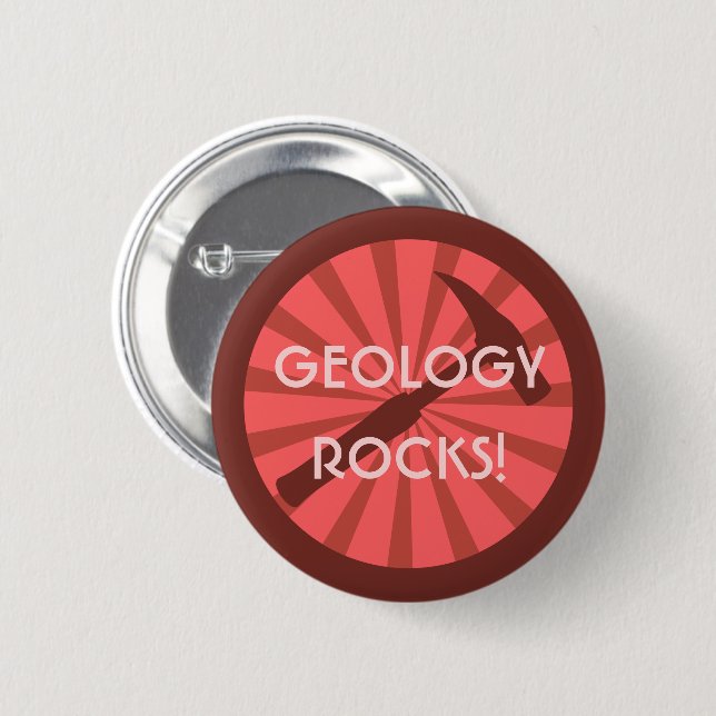 Badge Rond 5 Cm géologie rocks! Insigne marteau (Devant & derrière)