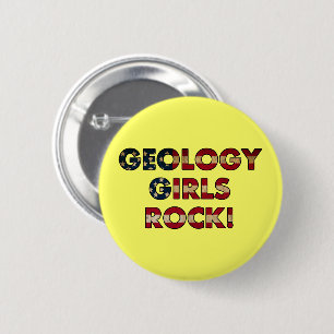 Badge Rond 5 Cm Geology Girls Rock ! (Drapeau américain)