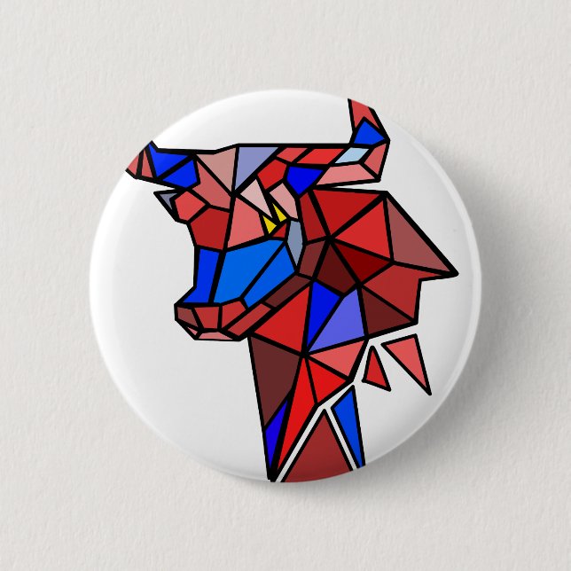 Badge Rond 5 Cm Geometric Bull Icon (Devant)
