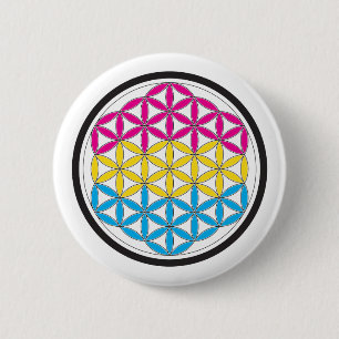 Badge Rond 5 Cm géométrie sacrée de pan
