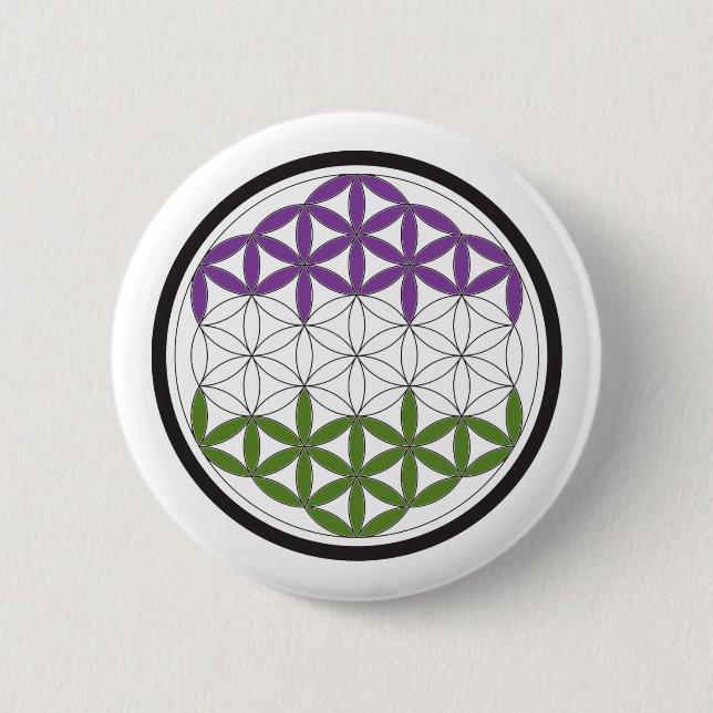 Badge Rond 5 Cm géométrie sacrée genreQueer (Devant)