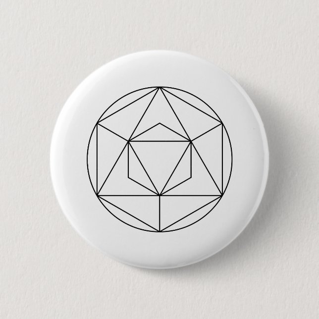 Badge Rond 5 Cm Géométrie sacrée minimaliste moderne Abstraite (Devant)