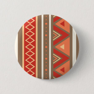 Badge Rond 5 Cm Géométrique, Taupe et Orange du Sud-Ouest moderne