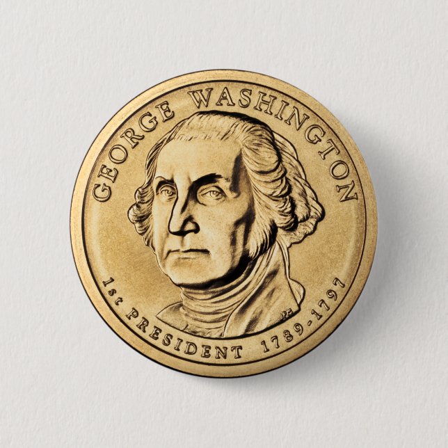 Badge Rond 5 Cm George Washington (Devant)
