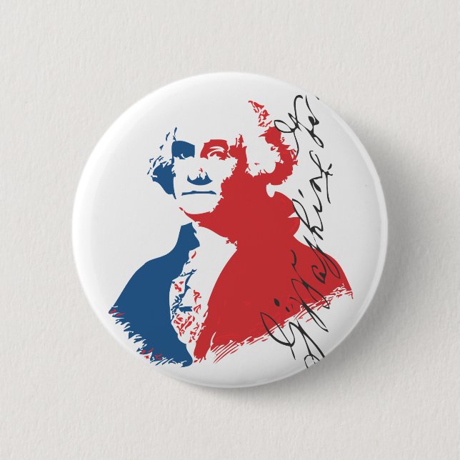 Badge Rond 5 Cm George Washington (Devant)