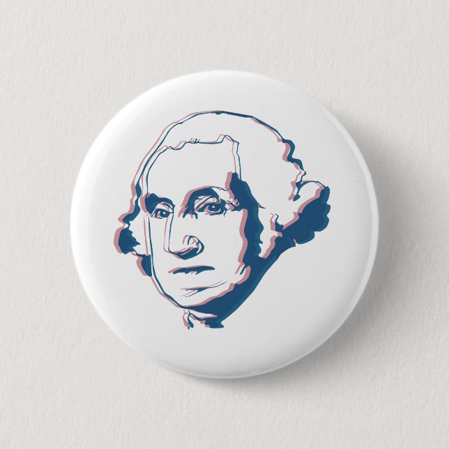 Badge Rond 5 Cm George Washington dans 3d (Devant)