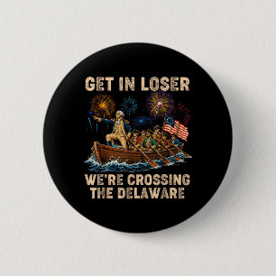 Badge Rond 5 Cm George Washington Entre En Traversant Le Delaware