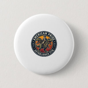 Badge Rond 5 Cm George Washington patriote chevauchant le T-Rex Am