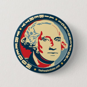 Badge Rond 5 Cm George Washington - révolution : Bouton d'OHP