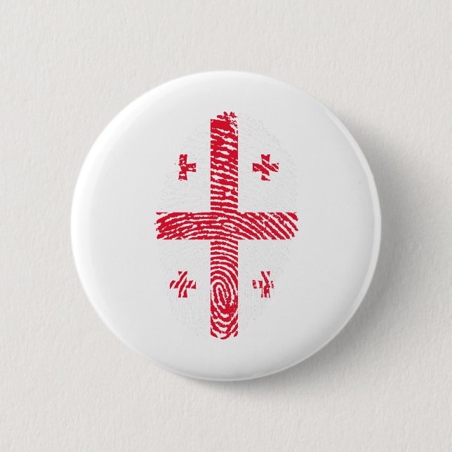 Badge Rond 5 Cm Géorgie Drapeau Empreinte Pays Fierté (Devant)