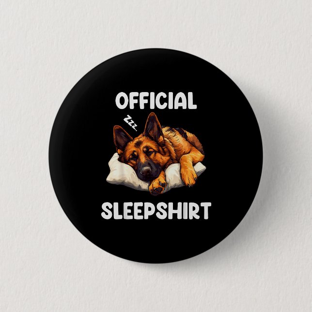 Badge Rond 5 Cm German Shepherd Sleepshirt Dog Lover Pajamas  (Devant)