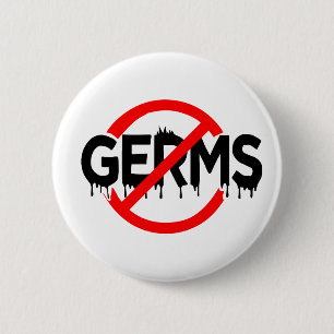 Badge Rond 5 Cm Germaphobe No Germs Antibactérien Virus Mème Drôle