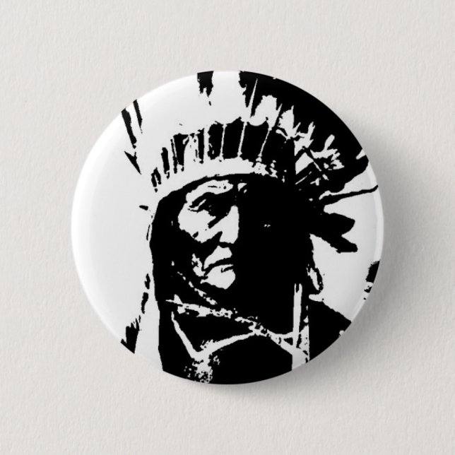 Badge Rond 5 Cm Geronimo noir et blanc (Devant)