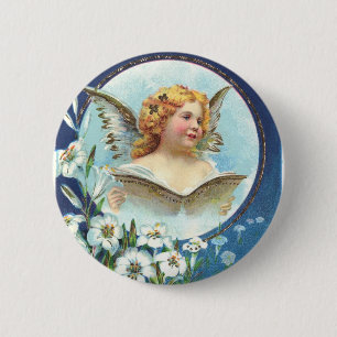 Badge Rond 5 Cm Gesegnete Ostern, Bienheureuse Pâques