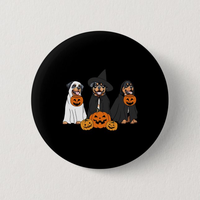Badge Rond 5 Cm Ghost And Witch Rottweiler (Devant)