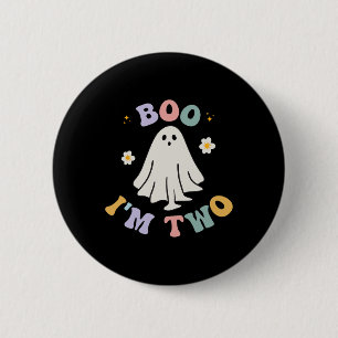Badge Rond 5 Cm Ghost Boo Je suis deux ans 2e anniversaire Enfants