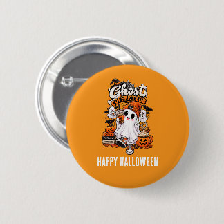 Badge Rond 5 Cm Ghost Coffee Club HALLOWEEN