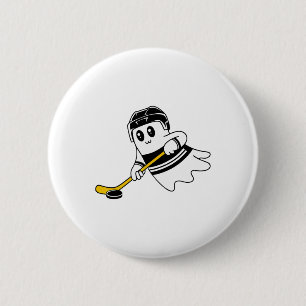 Badge Rond 5 Cm Ghost Jouer Hockey sur glace Halloween Costume Spo