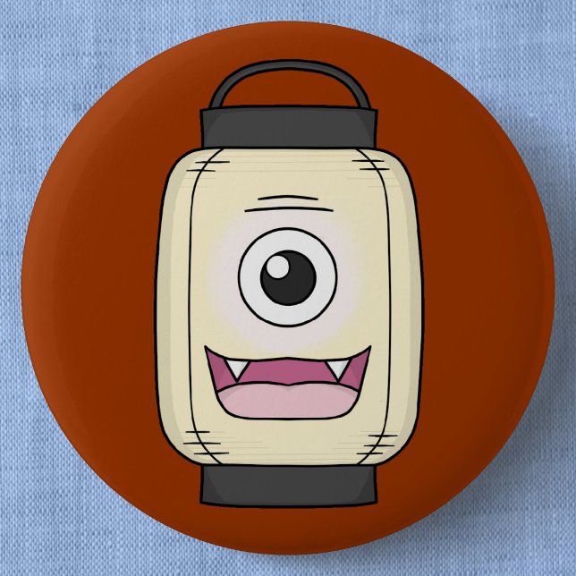 Badge Rond 5 Cm Ghost Lantern Chochin-obake | Yokai japonais (Ghost Lantern Chochin-obake Can Badge- Detail View)