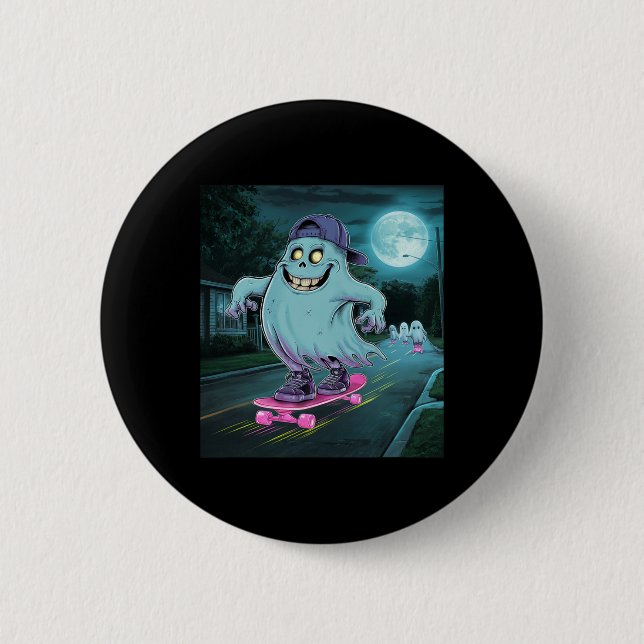 Badge Rond 5 Cm Ghost Summerween en attente d'Halloween (Devant)
