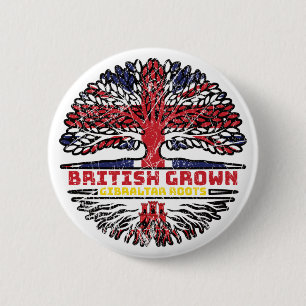 Badge Rond 5 Cm Gibraltar Gibraltarien Royaume-Uni