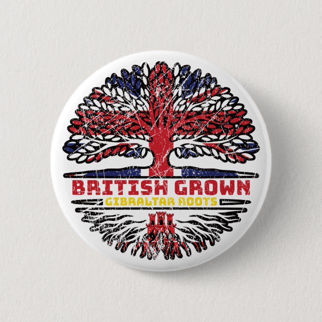Badge Rond 5 Cm Gibraltar Gibraltarien Royaume-Uni (Devant)