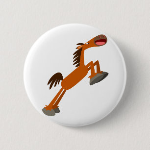 Badge Rond 5 Cm Giddyup, Horsey ! Bouton du cheval de dessin