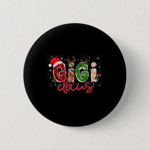 Badge Rond 5 Cm Gigi Claus Père Noël Famille assortie Noël P