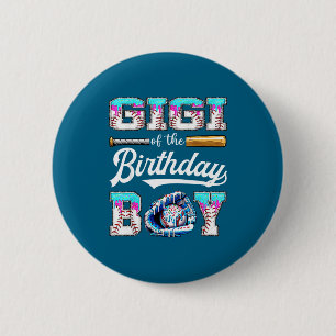 Badge Rond 5 Cm Gigi de la glace de baseball du garçon d'anniversa