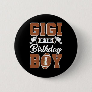 Badge Rond 5 Cm Gigi De L'Anniversaire Garçon Football Party Famil