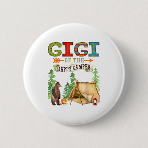 Badge Rond 5 Cm Gigi du Happy Camper Premier Anniversaire Camng