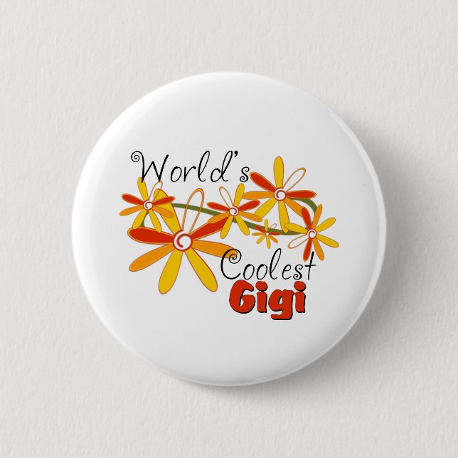 Badge Rond 5 Cm Gigi le plus frais du monde floral (Devant)