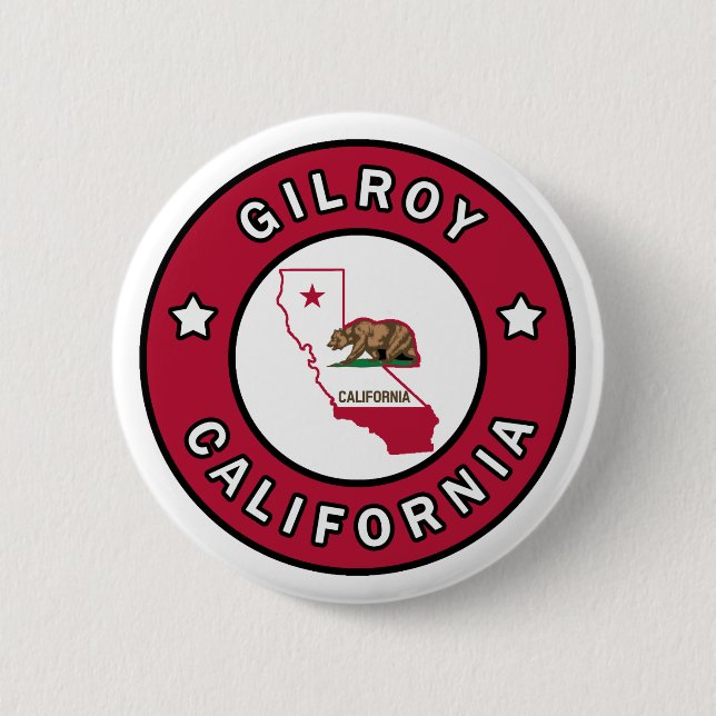 Badge Rond 5 Cm Gilroy California (Devant)