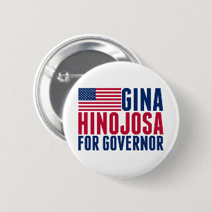 Badge Rond 5 Cm Gina Hinojosa gouverneure 2026 Élection Texas