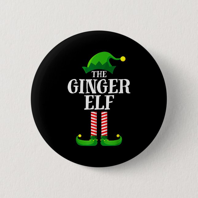 Badge Rond 5 Cm Ginger Elf Matching Family Group Christmas Party P (Devant)