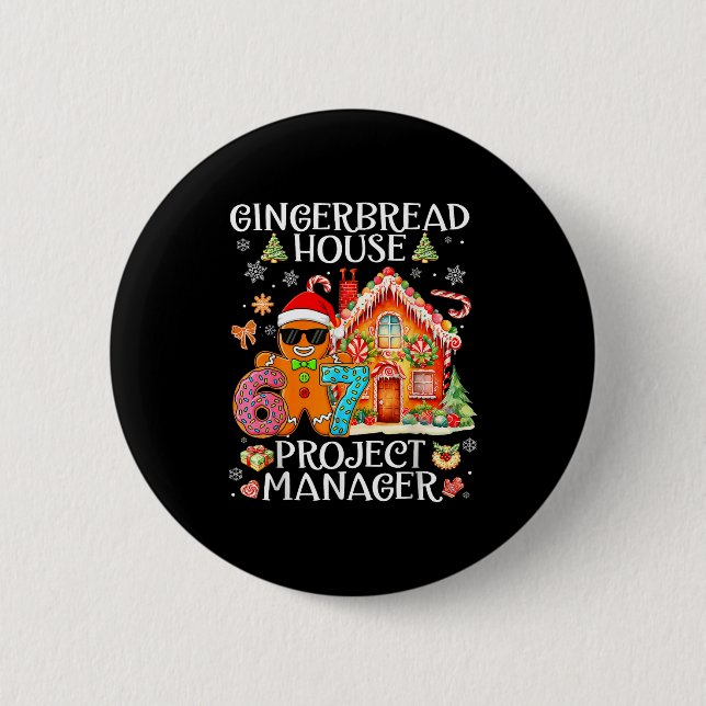 Badge Rond 5 Cm Gingerbread House Project Manager Decorating Bakin (Devant)