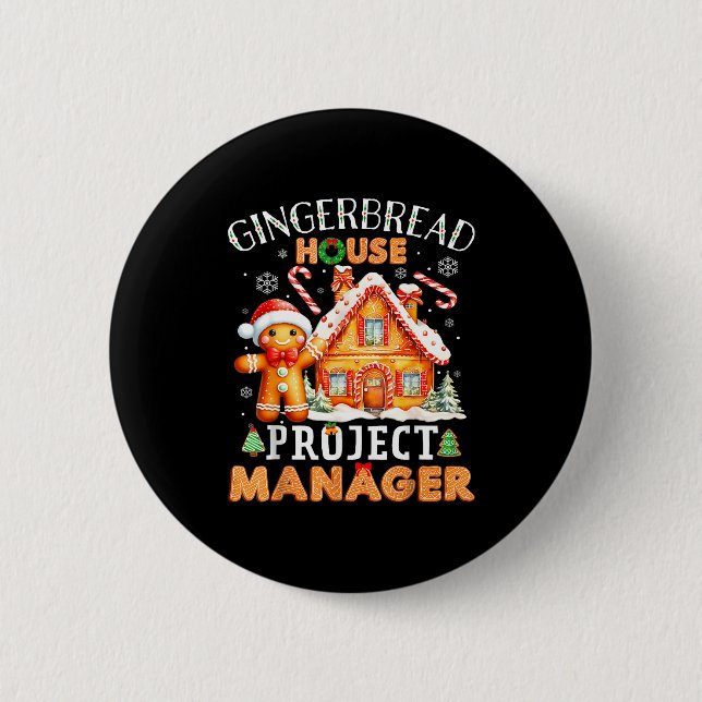 Badge Rond 5 Cm Gingerbread House Project Manager Decorating Bakin (Devant)
