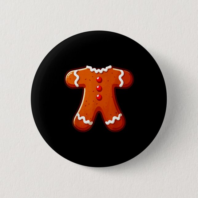 Badge Rond 5 Cm Gingerbread Man Costume Adult Kids Men Women Cooki (Devant)