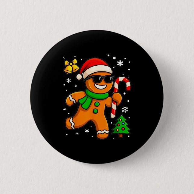 Badge Rond 5 Cm Gingerbread Man Funny Christmas Cookie Costume Bak (Devant)