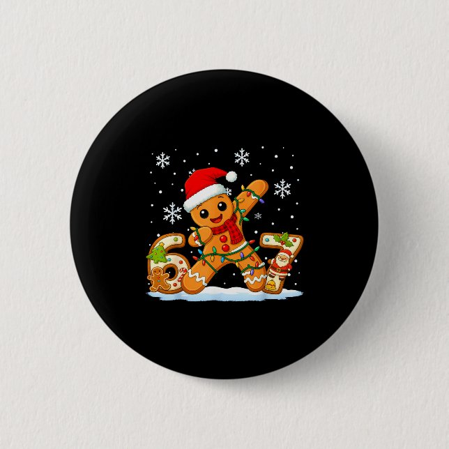 Badge Rond 5 Cm Gingerbread Six Seven 67 Meme 6 7 Funny Christmas  (Devant)