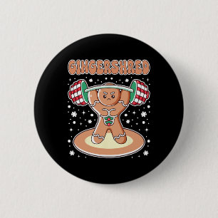 Badge Rond 5 Cm Gingersher de Noël Drôle pain d'épices Homme Gym B