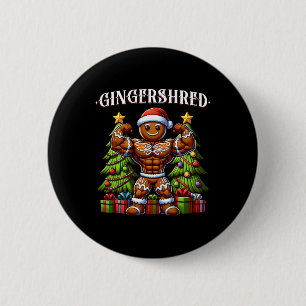 Badge Rond 5 Cm Gingersher Funny Gingerbread Homme Gym Bodybuildin