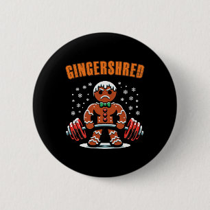 Badge Rond 5 Cm Gingersher Funny Gingerbread Homme Gym Bodybuildin