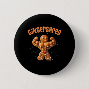 Badge Rond 5 Cm Gingershred drôle de Noël Homme en pain d'épice Gy